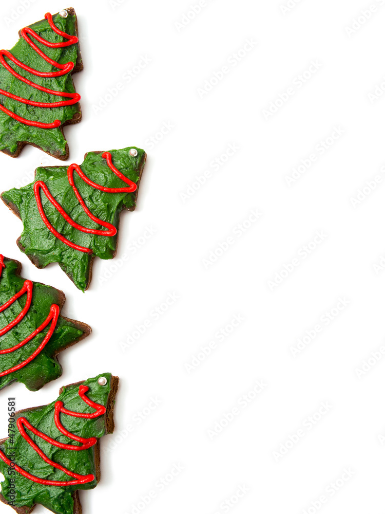 Christmas tree cookies background