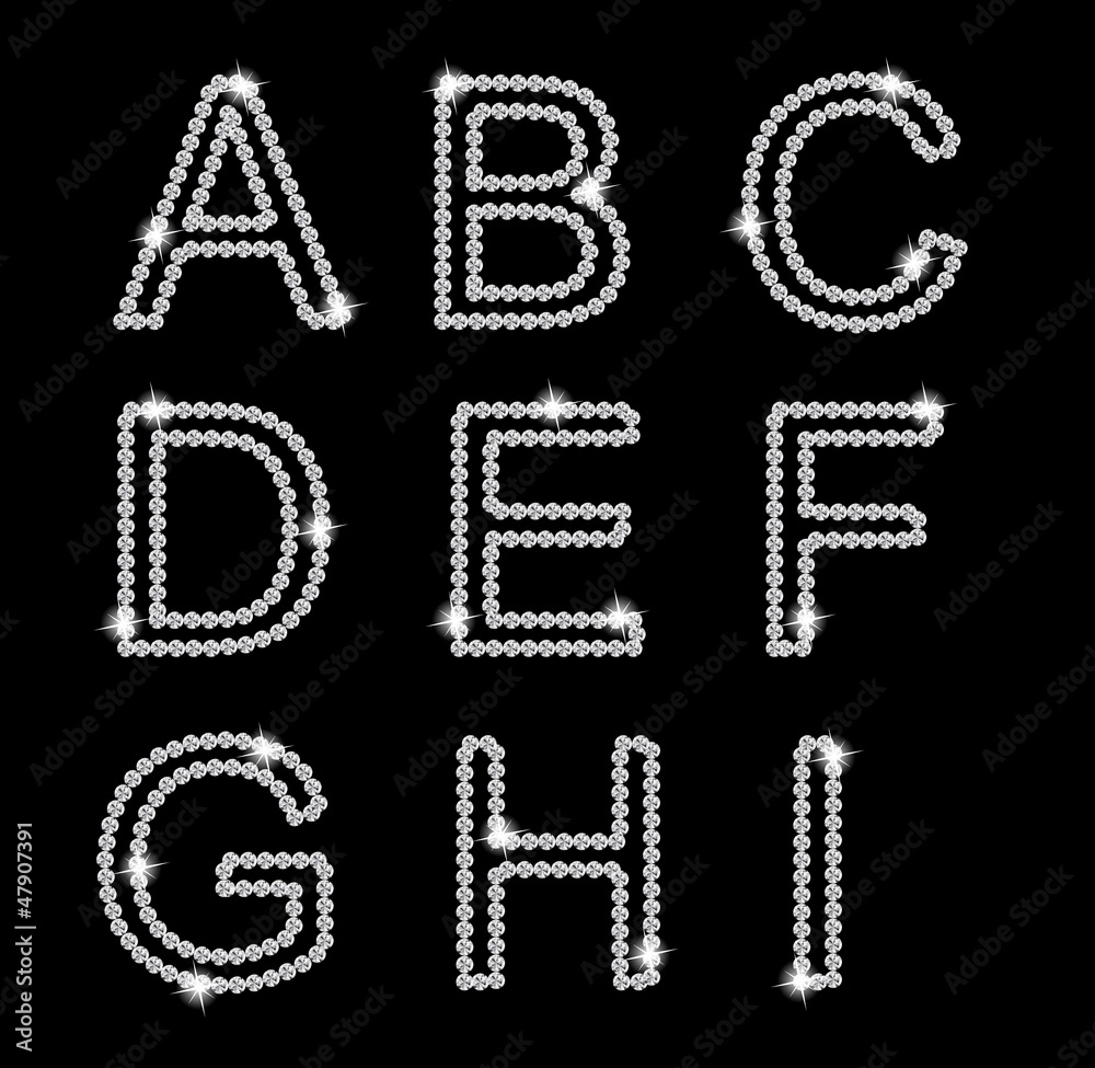 Diamond Alphabet vector illustration Diamond Alphabet vector illustration