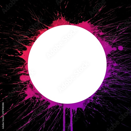 Abstract colorful splash circle watercolor on black background