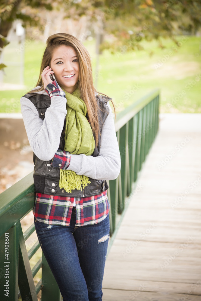 Mixed Race Attractive Woman Using Cell Phone Mixed Race Attractive Woman Using Cell Phone
