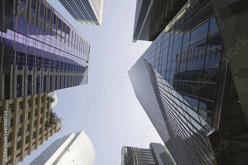 Office Buildings Reflection in Singapore Financial District