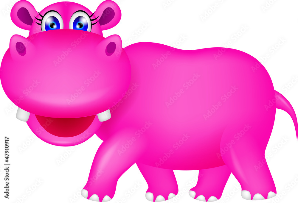 Naklejka premium cute hippo cartoon