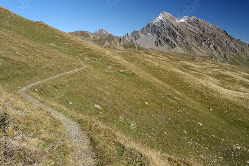 footpath across meadows in Val Veny