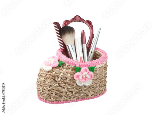 Rattan basket for keeping stuff or make up accessories