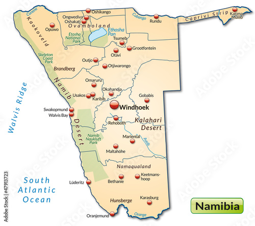 Landkarte von Namibia