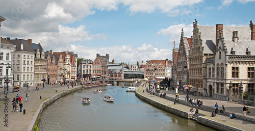 Gent - Typical palaces from Korenlei and Graselei street