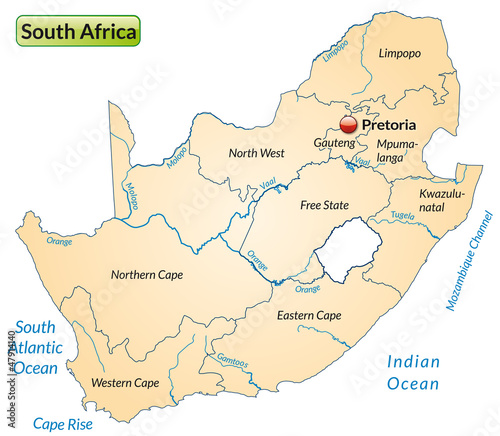 Landkarte von Südafrika