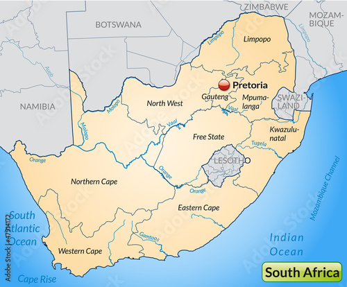Landkarte von S  dafrika