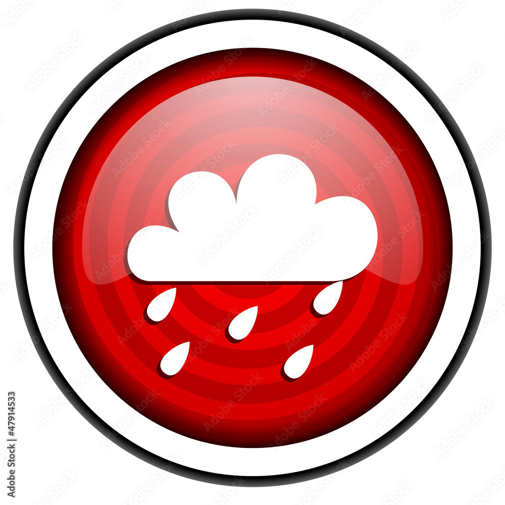 weather forecast red glossy icon isolated on white background weather forecast red glossy icon isolated on white background