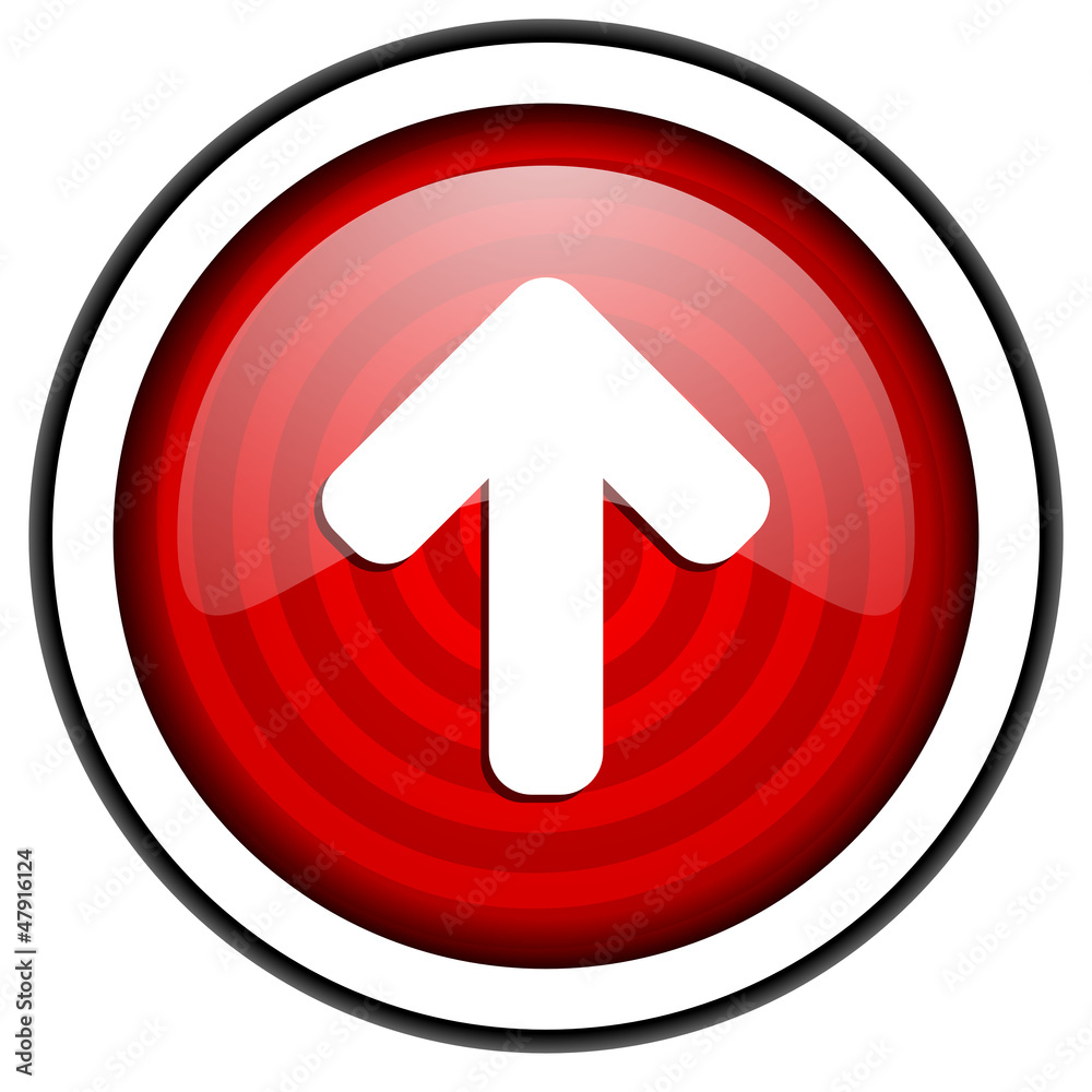 arrow up red glossy icon isolated on white background arrow up red glossy icon isolated on white background