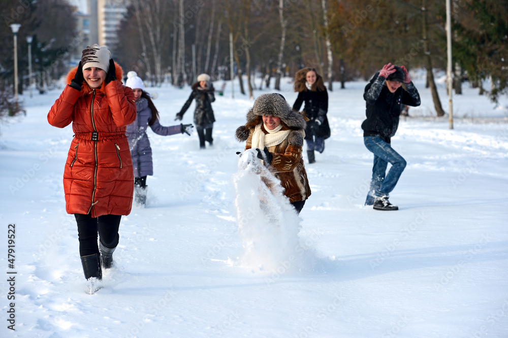Girls winter fun in the park Girls winter fun in the park