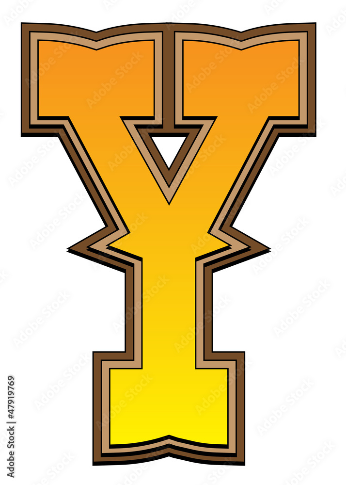 Obraz premium Western alphabet letter - Y