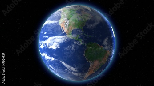 flight earth in space