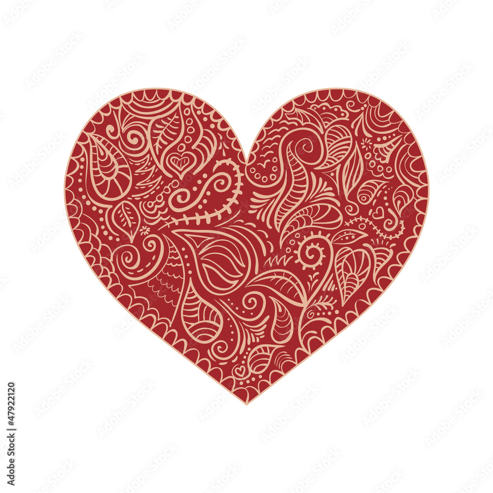 ornamental heart on white background ornamental heart on white background