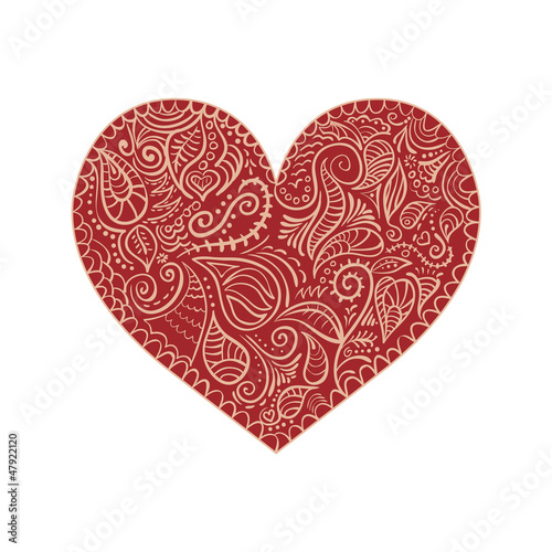 ornamental heart on white background