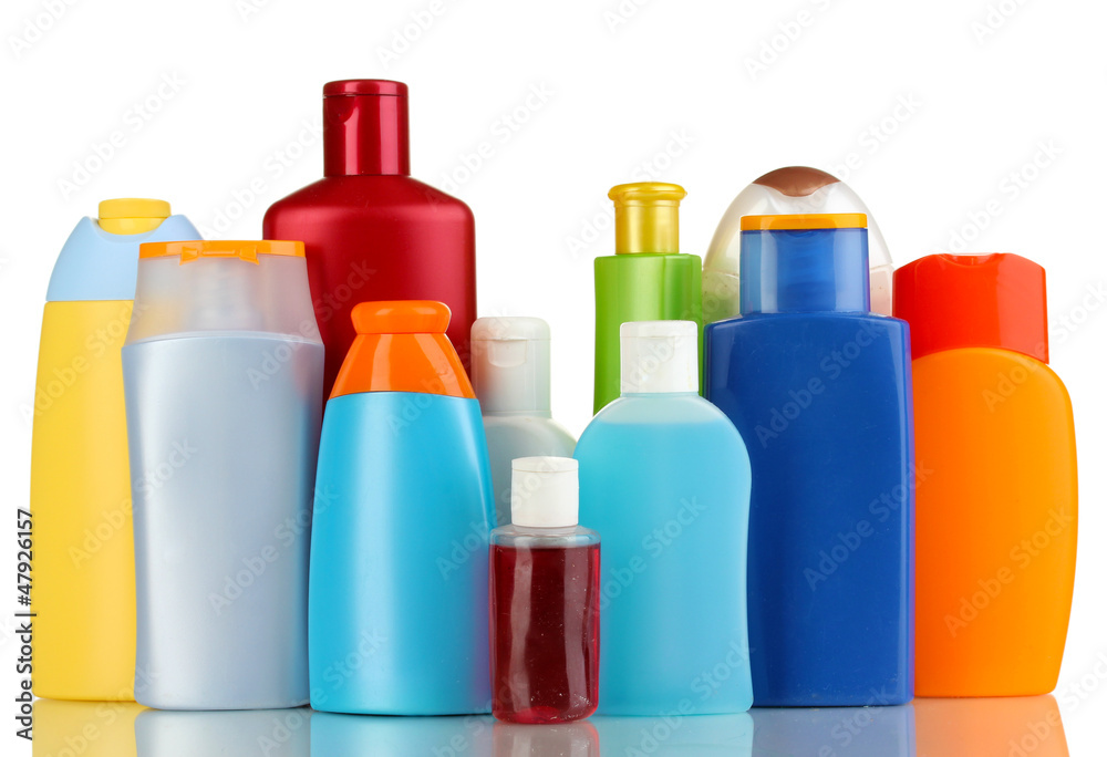A lot of different cosmetic products for personal care isolated A lot of different cosmetic products for personal care isolated