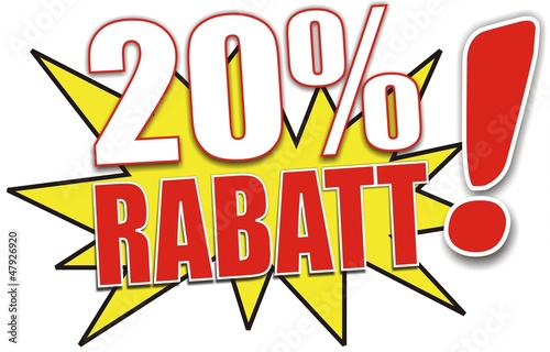 étiquette 20% rabatt
