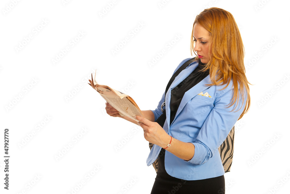 Business woman readind newspaper Business woman readind newspaper
