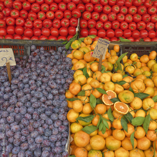 a feast of fruits and vegetables for sale at the local market