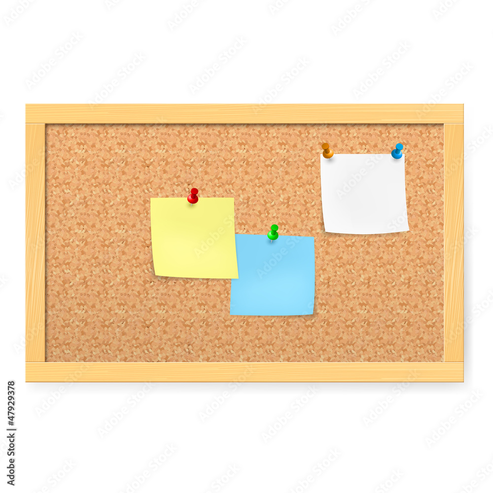 Corkboard with pushpins Corkboard with pushpins