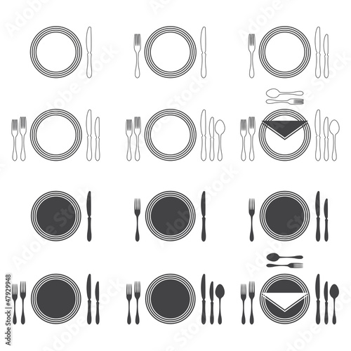Etiquette Proper Table Setting silhouette