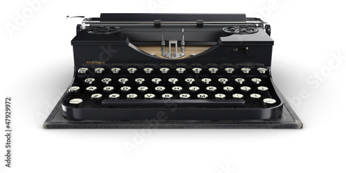 Portable vintage typewriter (isolated)