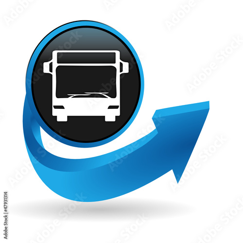 transport en commun sur bouton flêche bleue