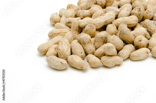 Roasted Peanuts Isolated on White Background