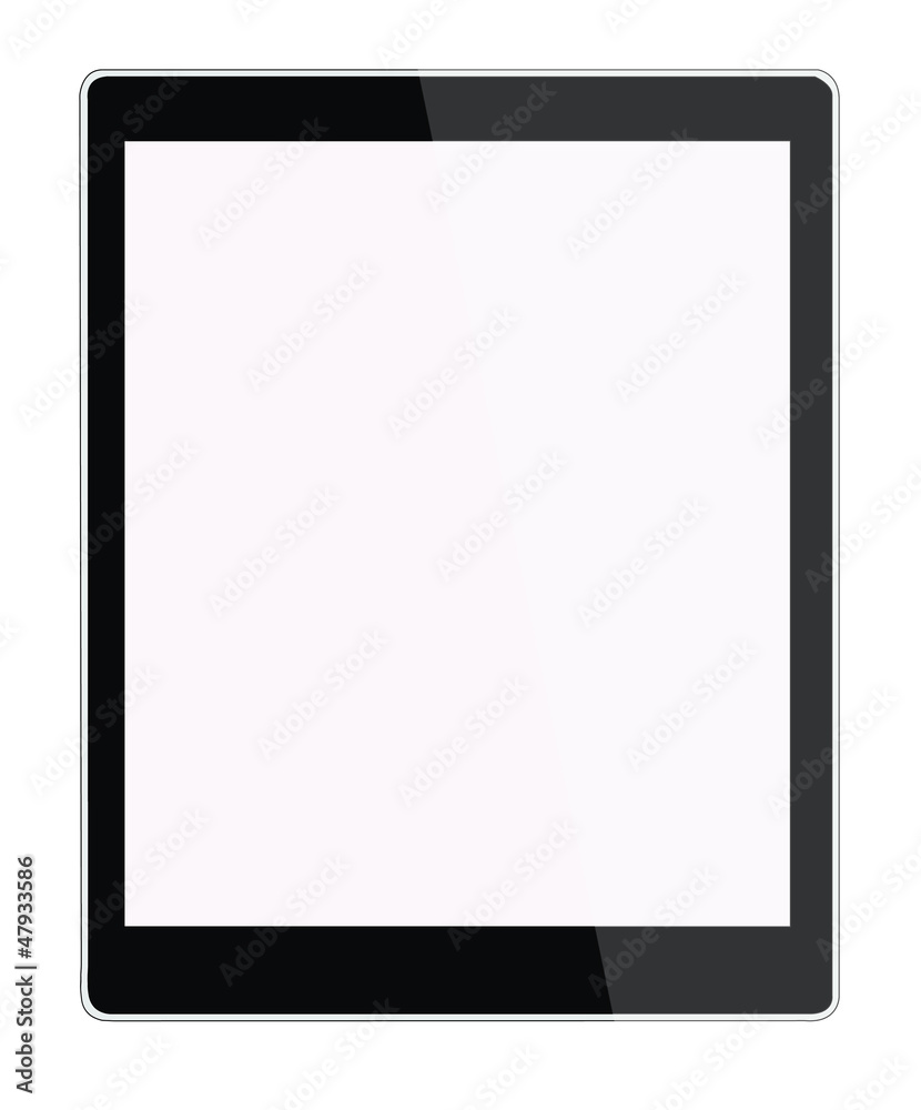 Illustration of a new tablet computer isolated on the white bac Illustration of a new tablet computer isolated on the white bac