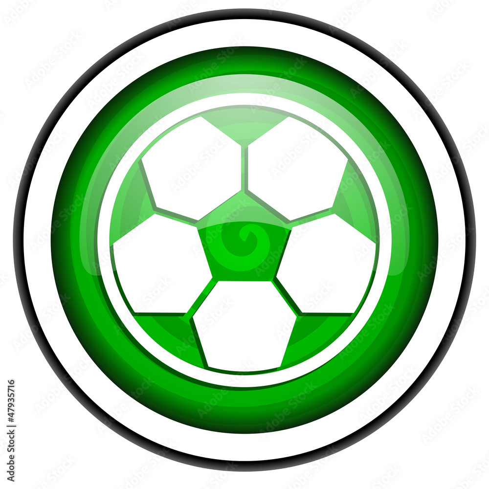 soccer green glossy icon isolated on white background soccer green glossy icon isolated on white background