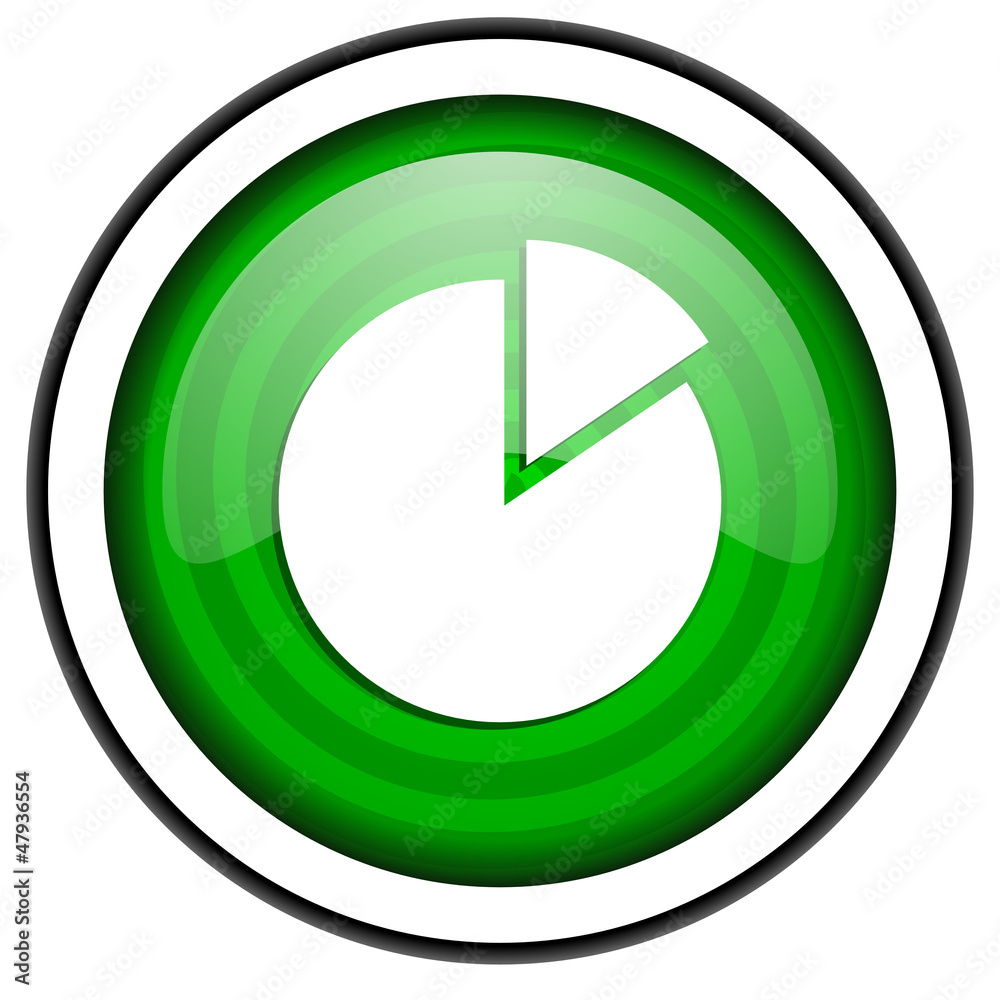 chart green glossy icon isolated on white background chart green glossy icon isolated on white background