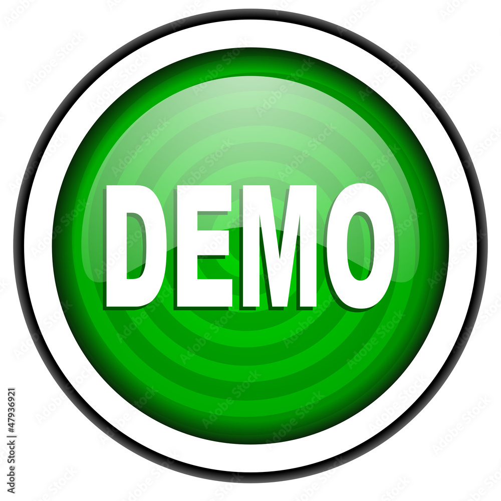 demo green glossy icon isolated on white background demo green glossy icon isolated on white background