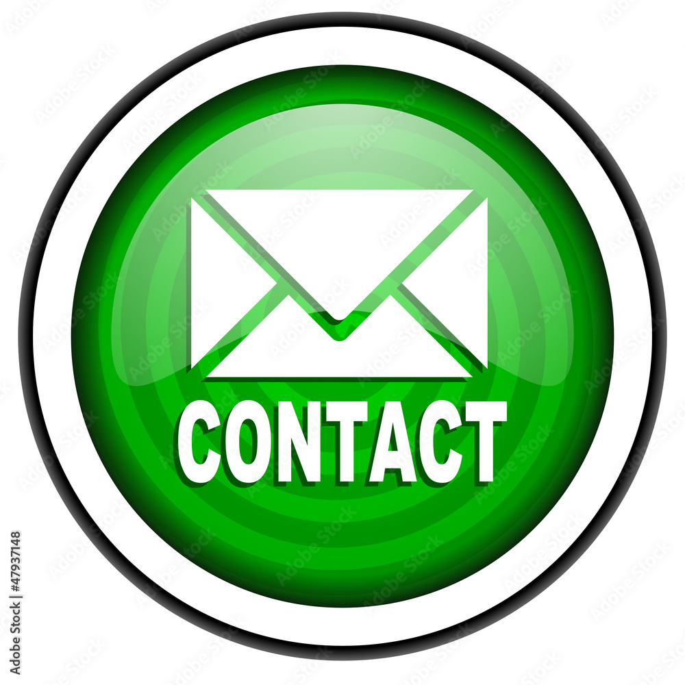 contact green glossy icon isolated on white background contact green glossy icon isolated on white background