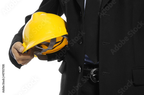 Holding Yellow Helmet