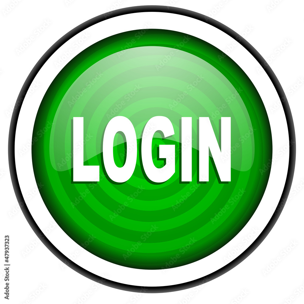 login green glossy icon isolated on white background login green glossy icon isolated on white background