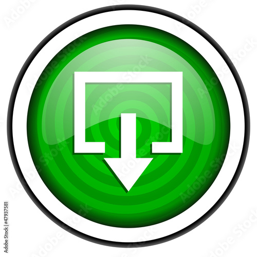 Free Download exit green glossy icon isolated on white background - GFXLoad