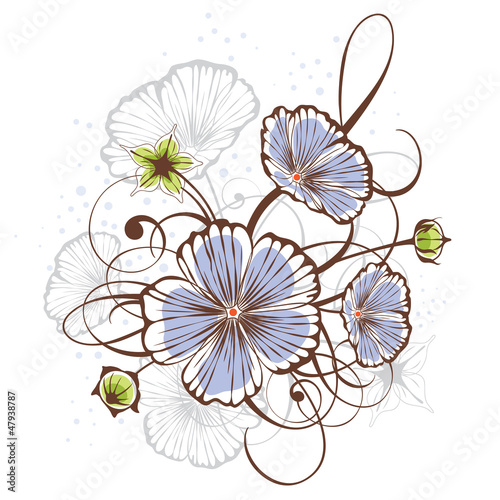 Vintage floral design, vector illustration