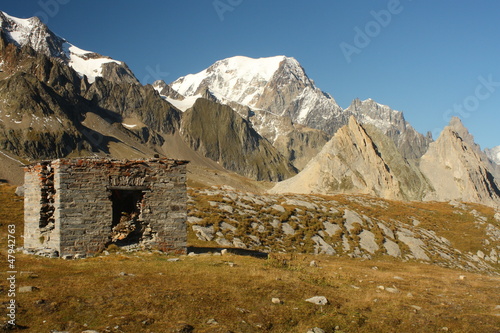 derelict moutain hut in Val Veny, Graian Alps