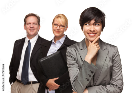 Businesswoman with Team Por...
