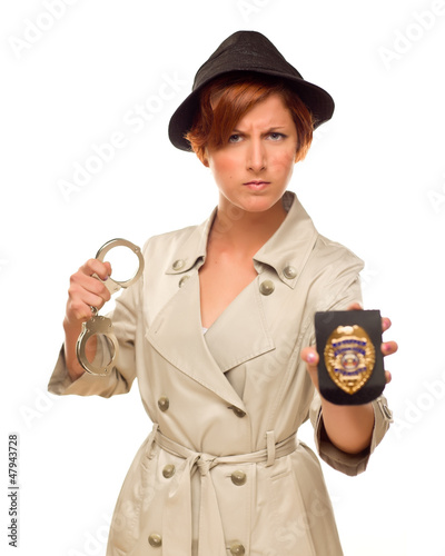 Female Detective With Handc...