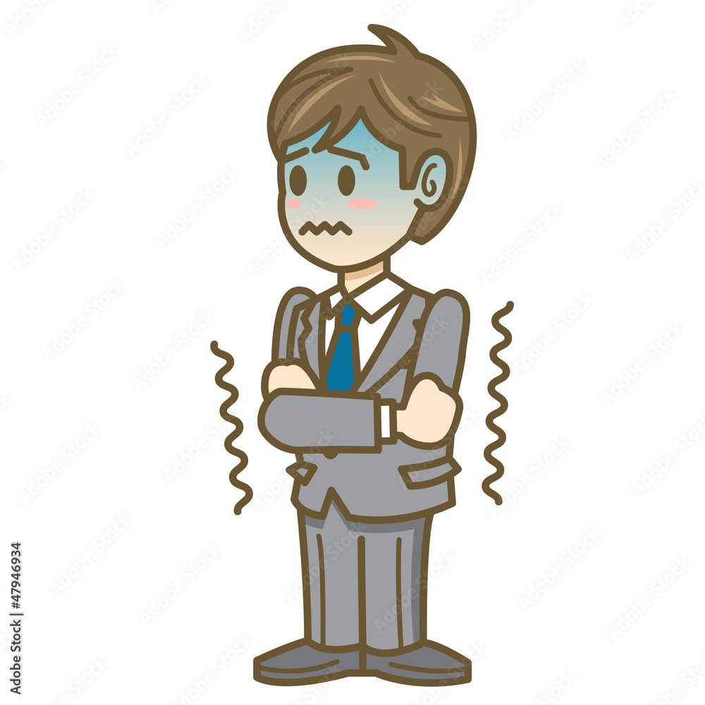 ビジネスマン 表情 全身 イラスト 寒い Stock Vector Adobe Stock