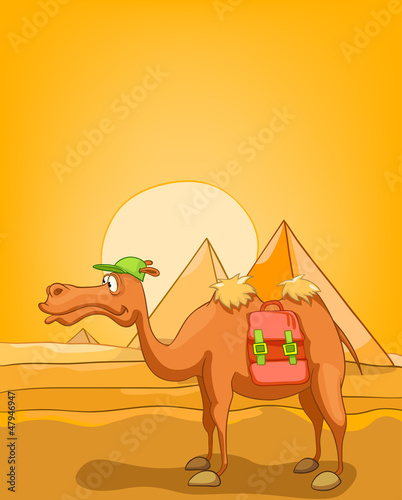 Cartoon Nature Landscape Pyramids of Egypt