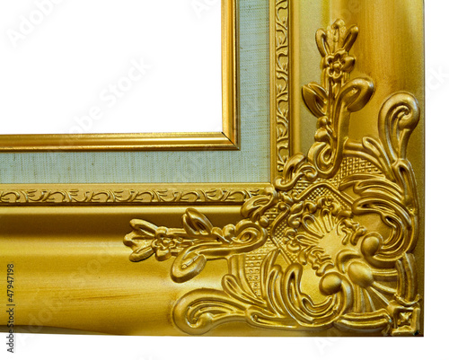 gold frame on the white background