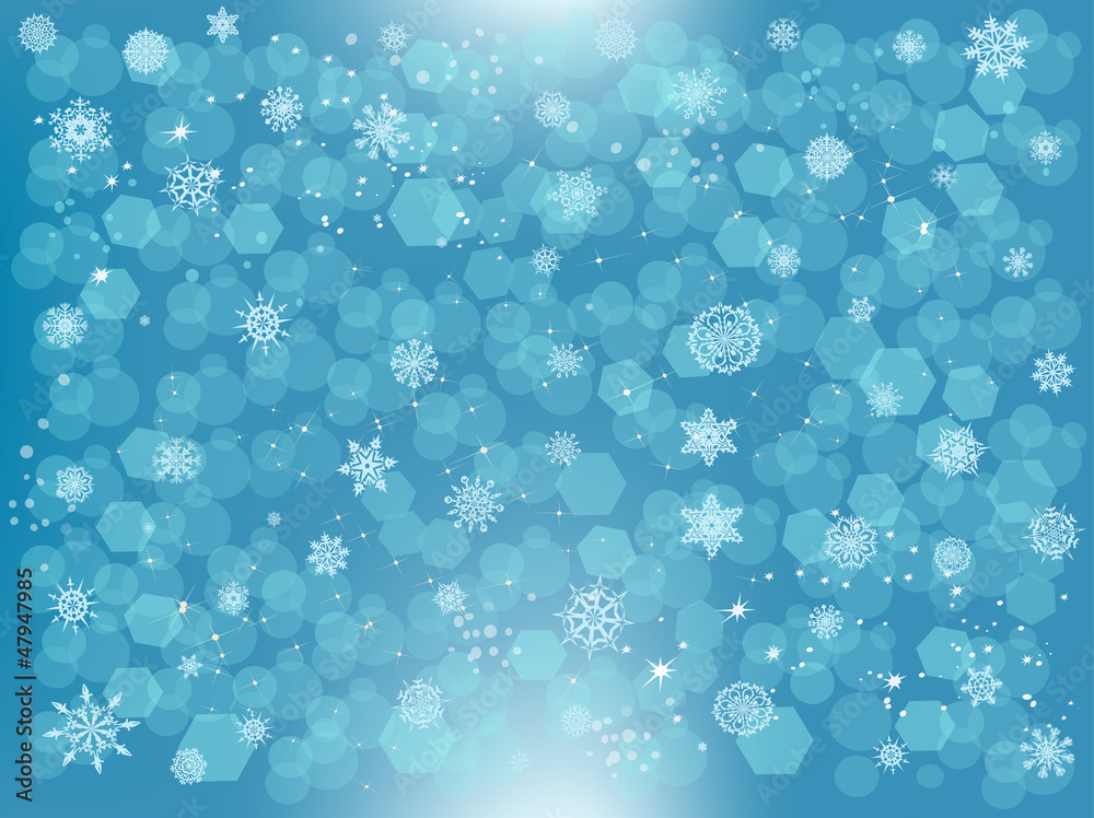 light blue background with snowflakes