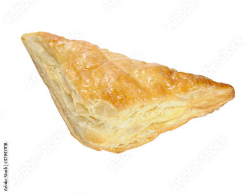 Sweet Puff Pastry Triangle Isolated on White Background