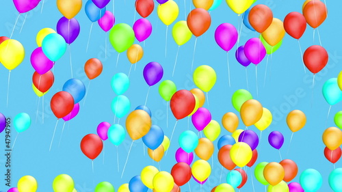 Color balloons fly away