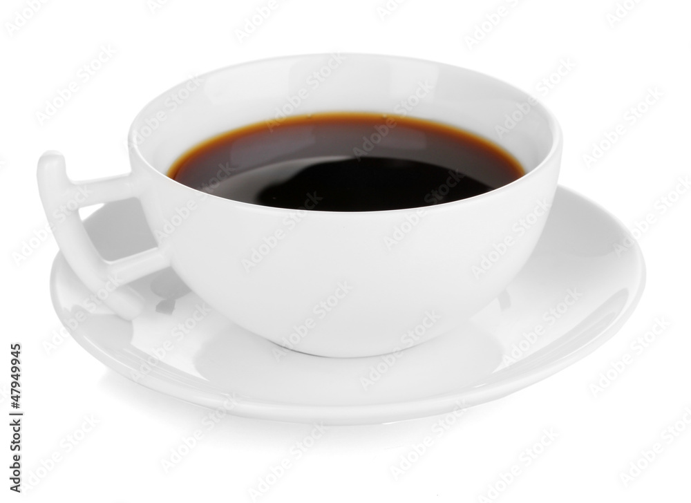 A cup of strong coffee isolated on white A cup of strong coffee isolated on white