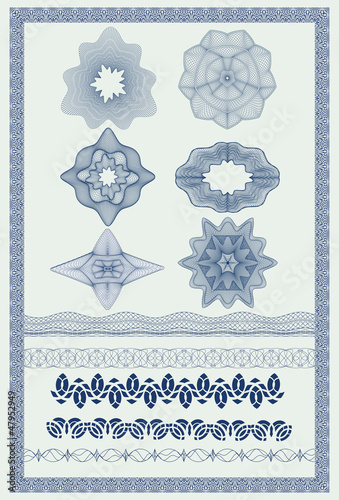 vector element for currency, certificate or diplomas 