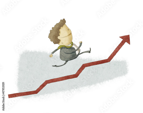 Businessman run in a Growth photo