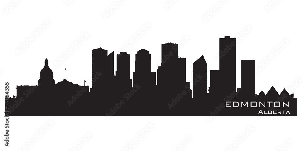 Edmonton, Canada skyline. Detailed silhouette